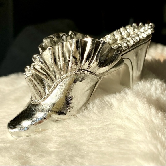 VICTORIAN Style Silver Tone Shoe Ornaments Set of 6 - Picture 12 of 16